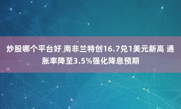 炒股哪个平台好 南非兰特创16.7兑1美元新高 通胀率降至3.5%强化降息预期