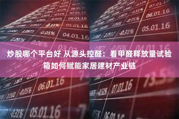 炒股哪个平台好 从源头控醛：看甲醛释放量试验箱如何赋能家居建材产业链