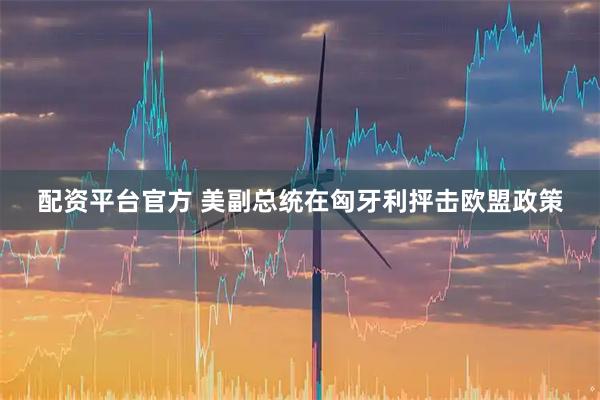 配资平台官方 美副总统在匈牙利抨击欧盟政策